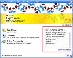 The expression splash screen