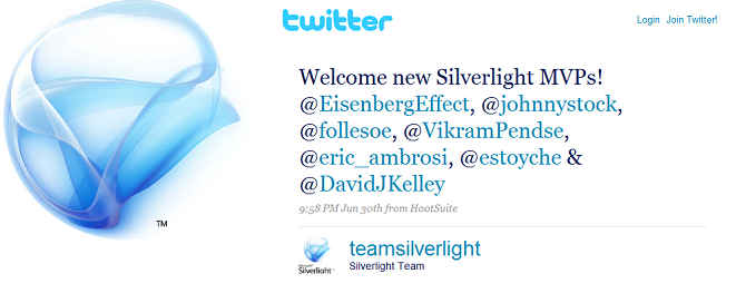 SilverlightMVPTweet SilverlightMVPTweet
