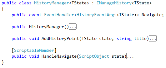 HistoryManager class definition (code available as download)