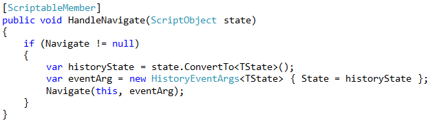 HistoryManager HandleNavigate method (code available as download)
