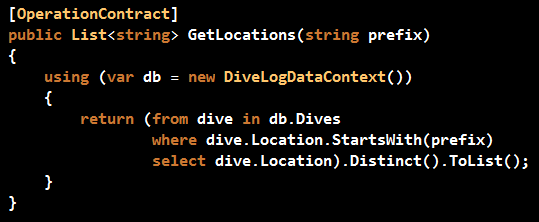 GetLocations WebService Method