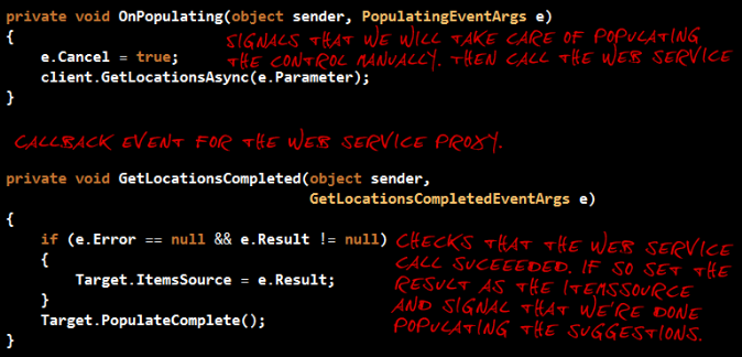 AutoCompleteBox Populating Event Handler