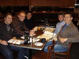 Dinner with Andrew, Jon, Tom and Ian