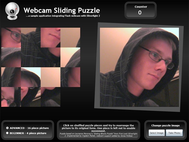 Webcam Sliding Puzzle
