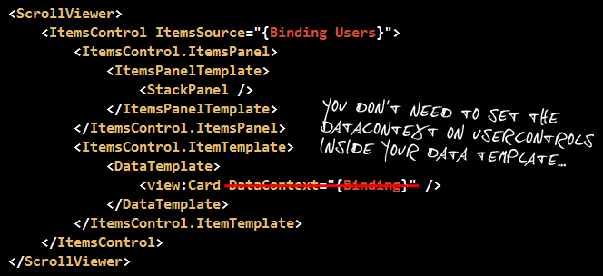 Code illustrating my DataContext problem.
